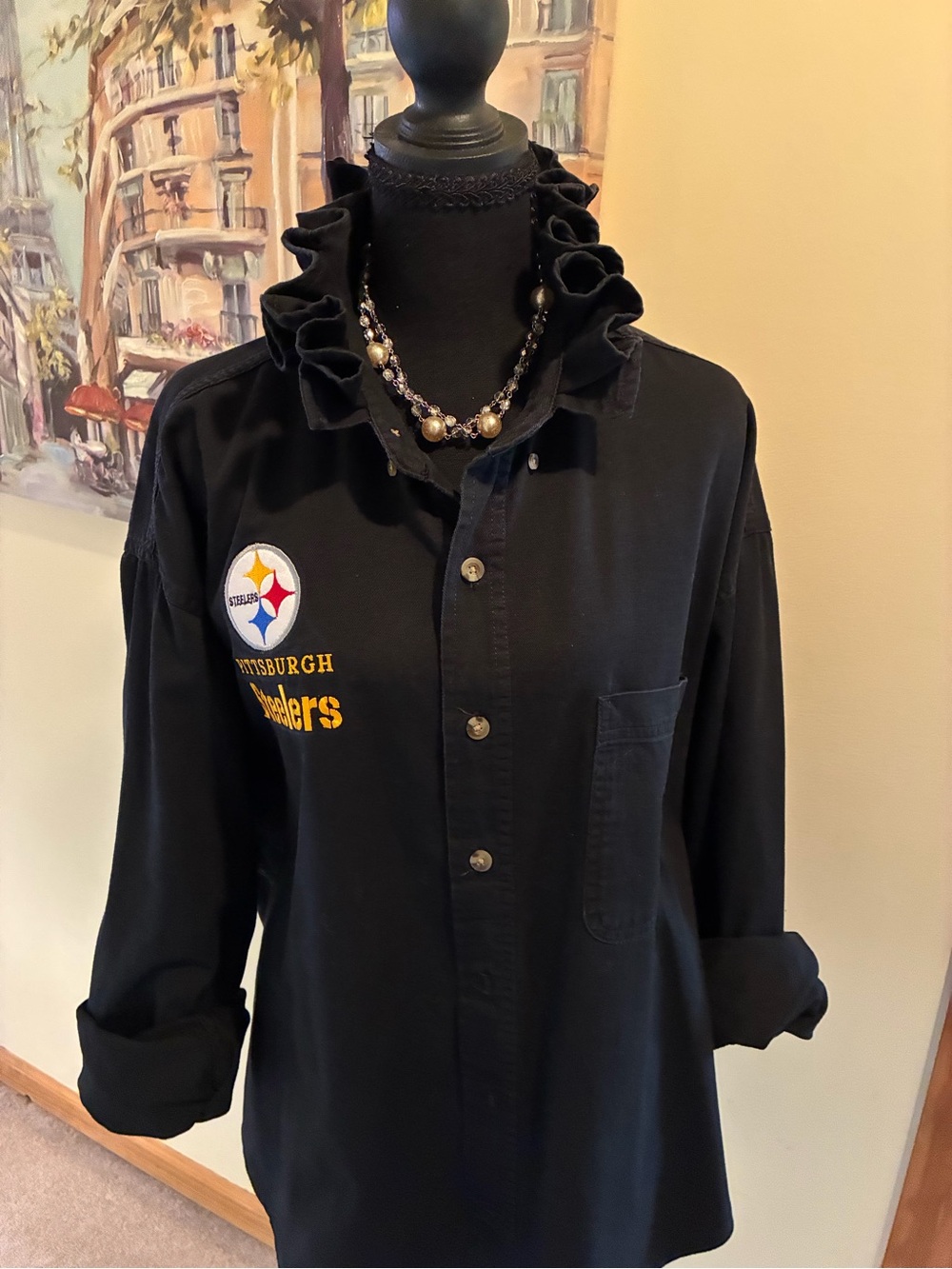 Pittsburgh Steelers Black Button-Up shirt - Picture 2 of 6